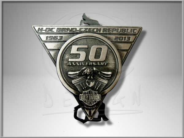 Odznak Harley Davidson club Brno 50 Aniversary